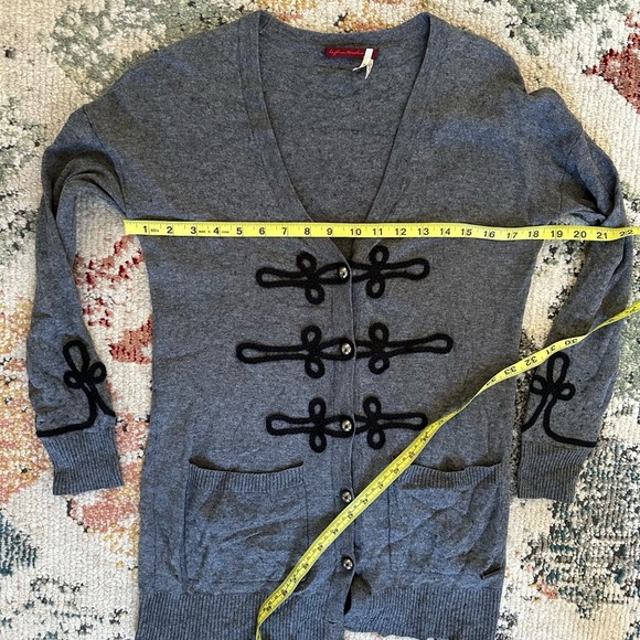 Left On Houston Vintage Style Cardigan Sweater Gray Black Women’s XS - Picture 8 of 11